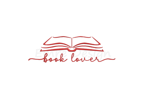 Book Lover Embroidery Design for Boutique Apparel
