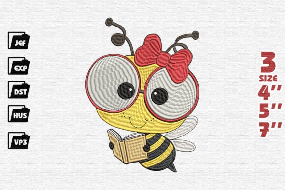 Cute Reading Bee Embroidery: A Seasonal Design Review